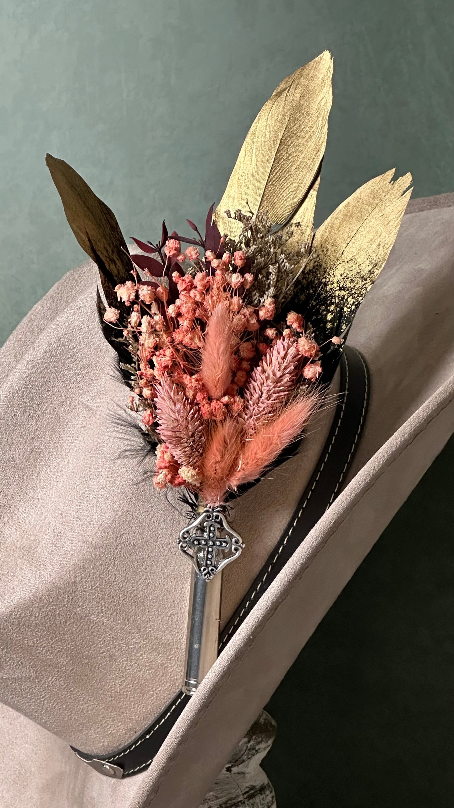 Bullet Casing Feather Pin (J)
