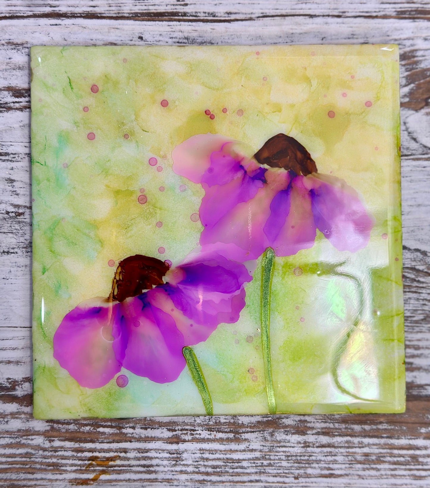 6x6 Coaster (Purple Flowers)