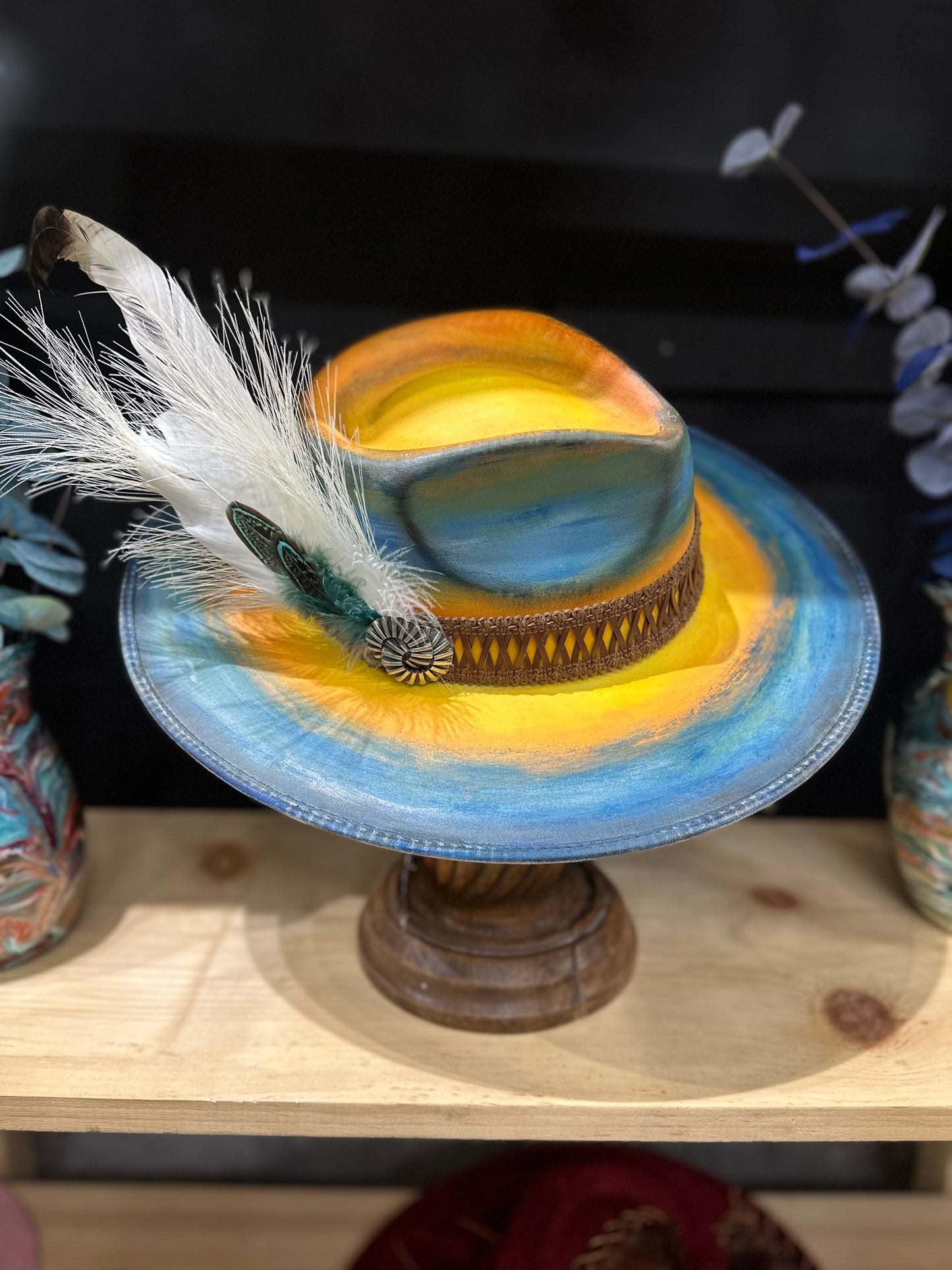 Hand Painted Ombre Hat