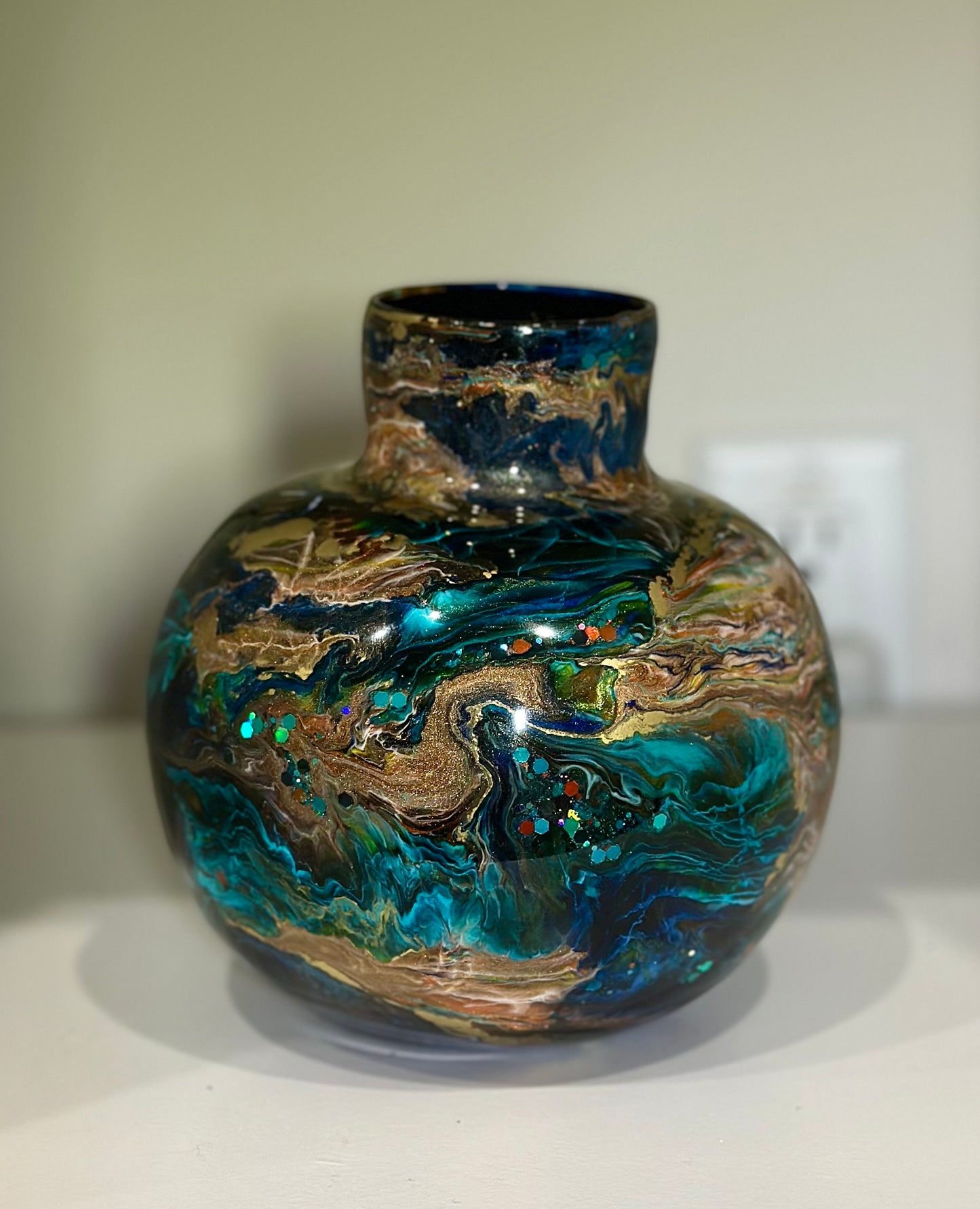 Turquoise Round Vase #8