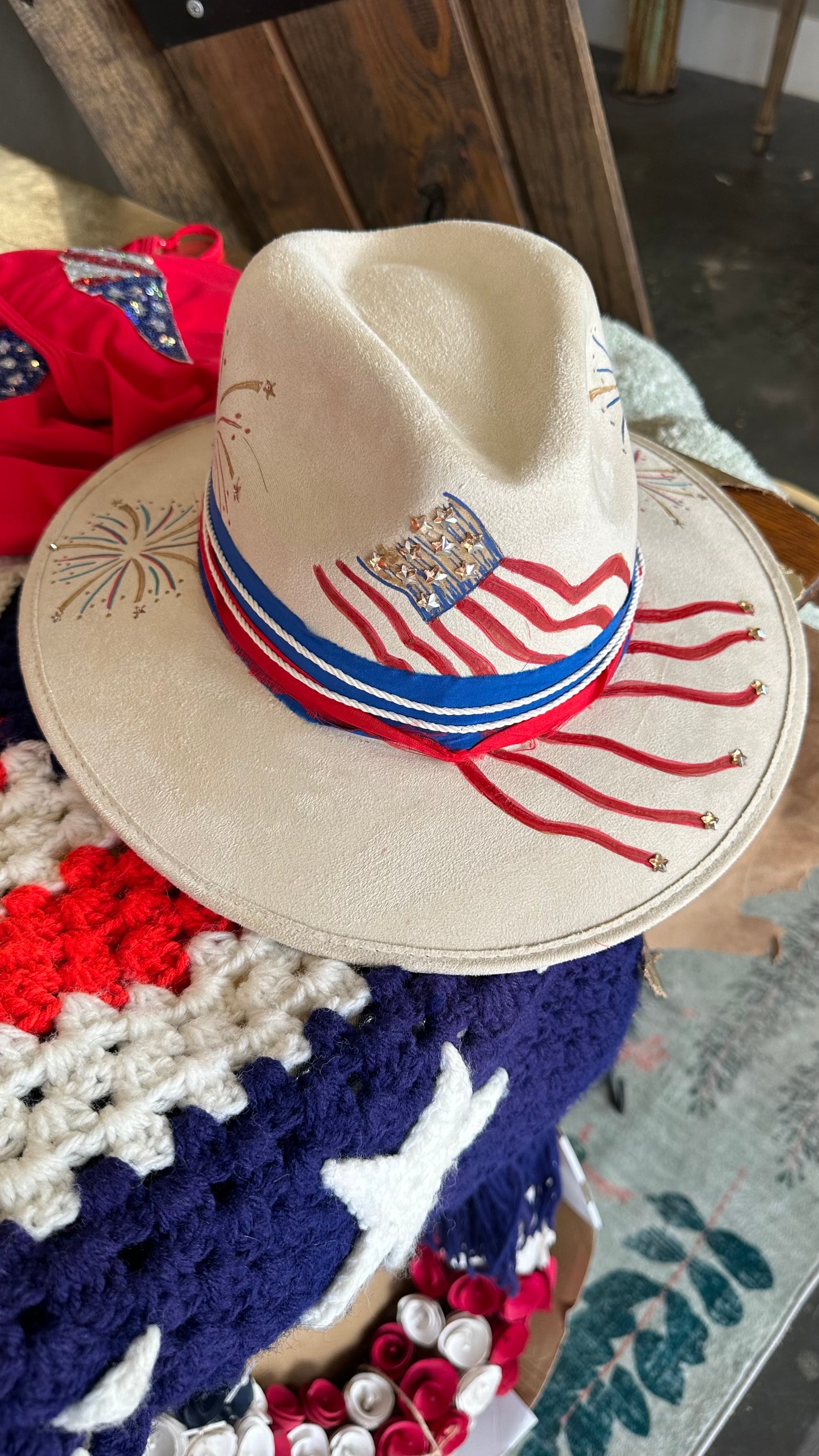 Patriotic Hat with Rhinestones