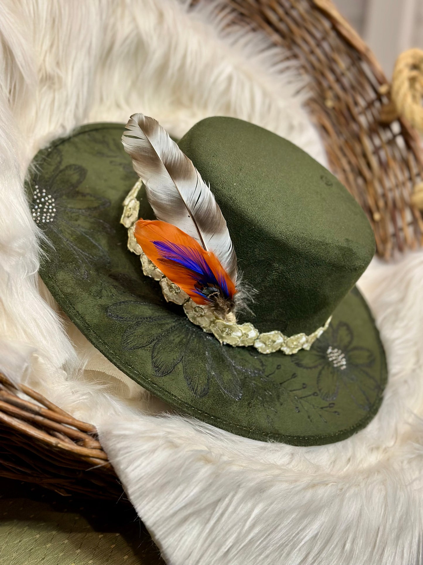 Forest Green Burned Hat