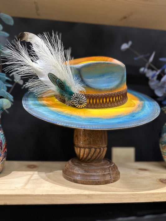Hand Painted Ombre Hat