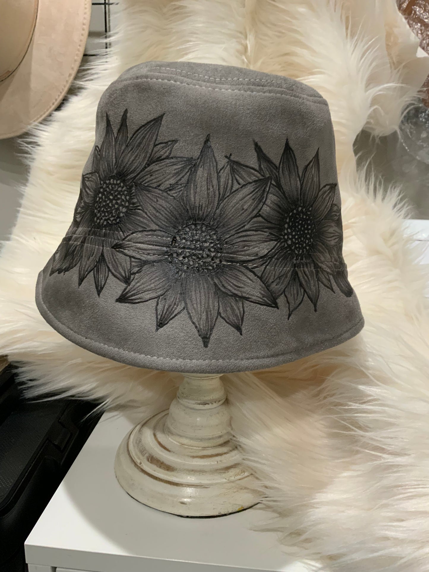 Gray bucket hat