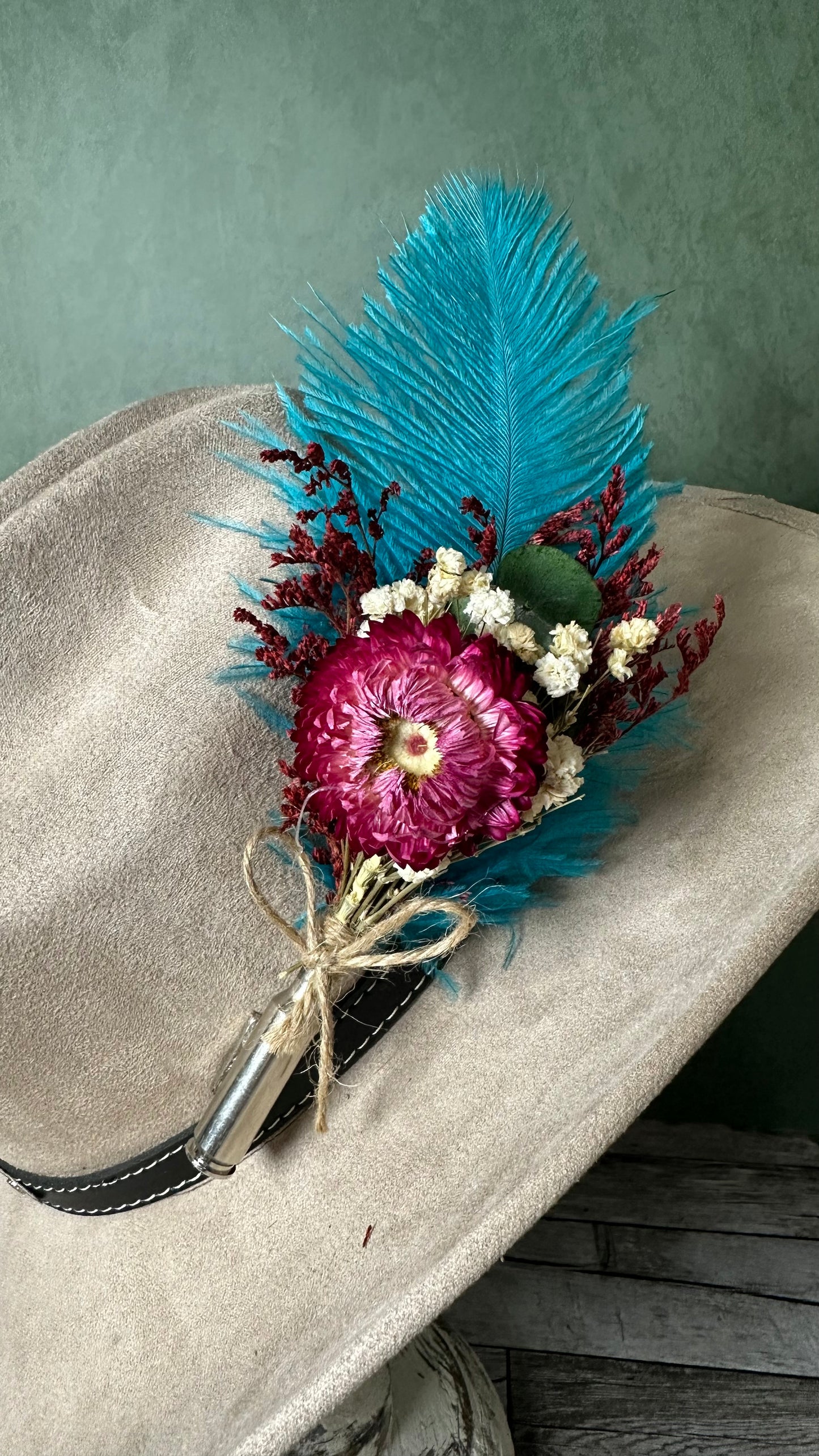 Bullet Casing Feather Pin (H)