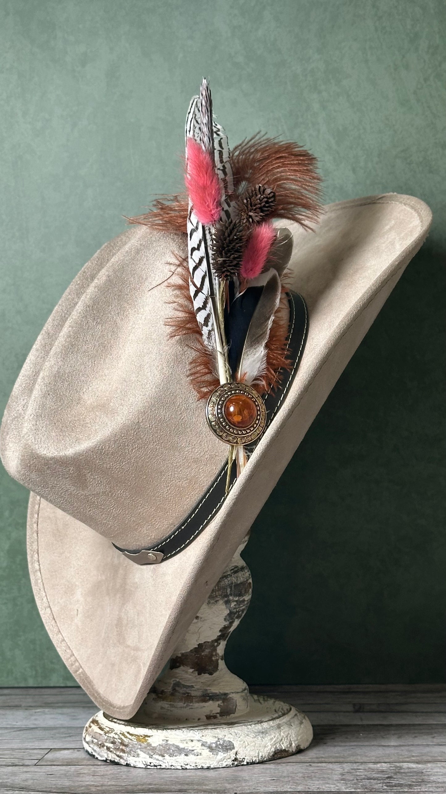 Handcrafted Hat Feather Pin (A)