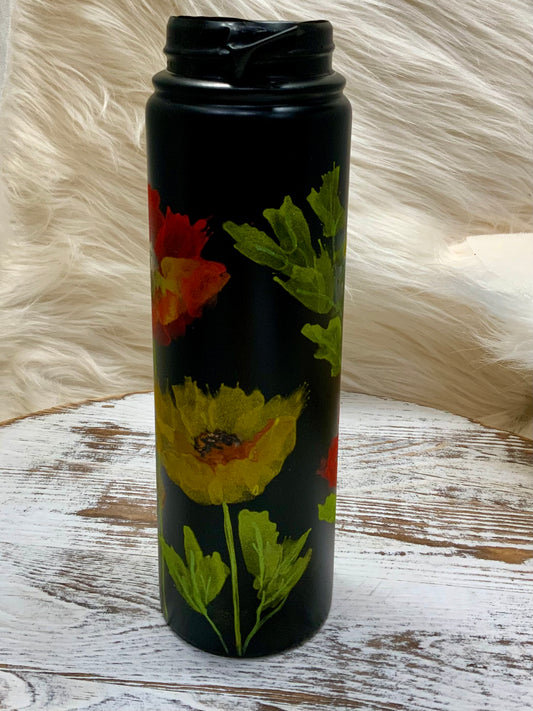 Hand painted  (Color-Shift) Flowers Duo 25oz