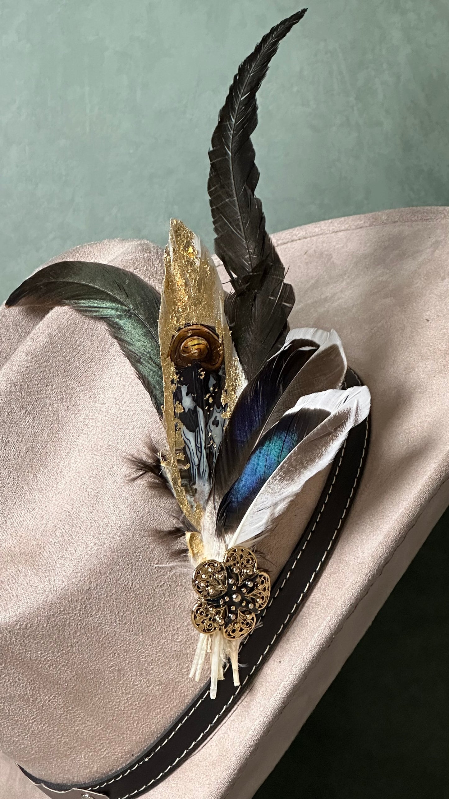 Handcrafted Hat Feather Pin (Q)