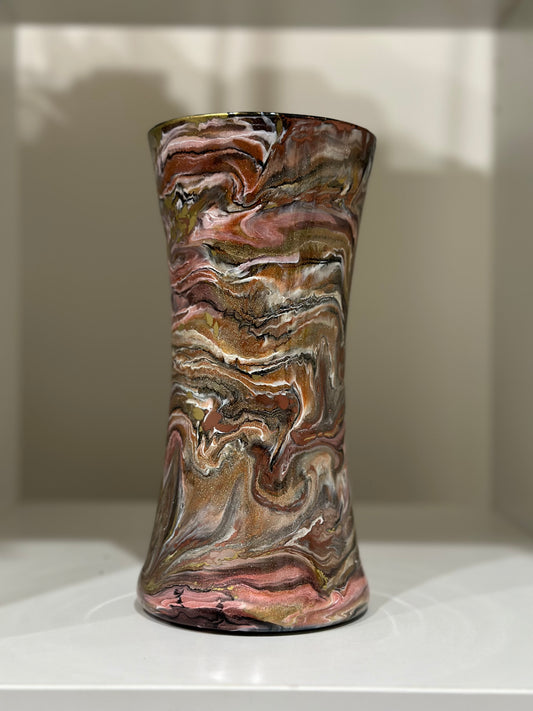 Concaved Cylinder Resin Glass Vase ( 11 inch)