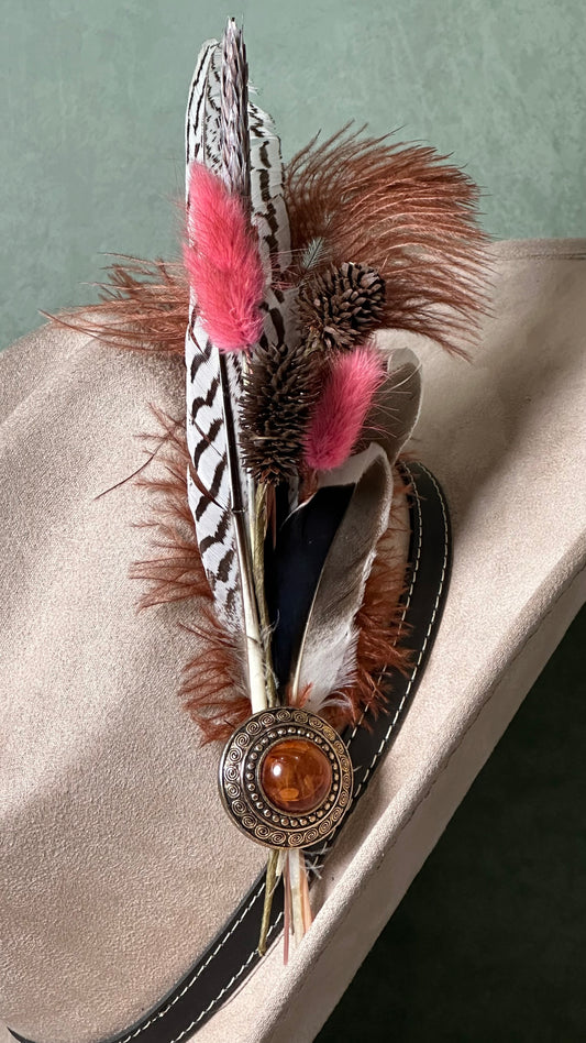 Handcrafted Hat Feather Pin (A)