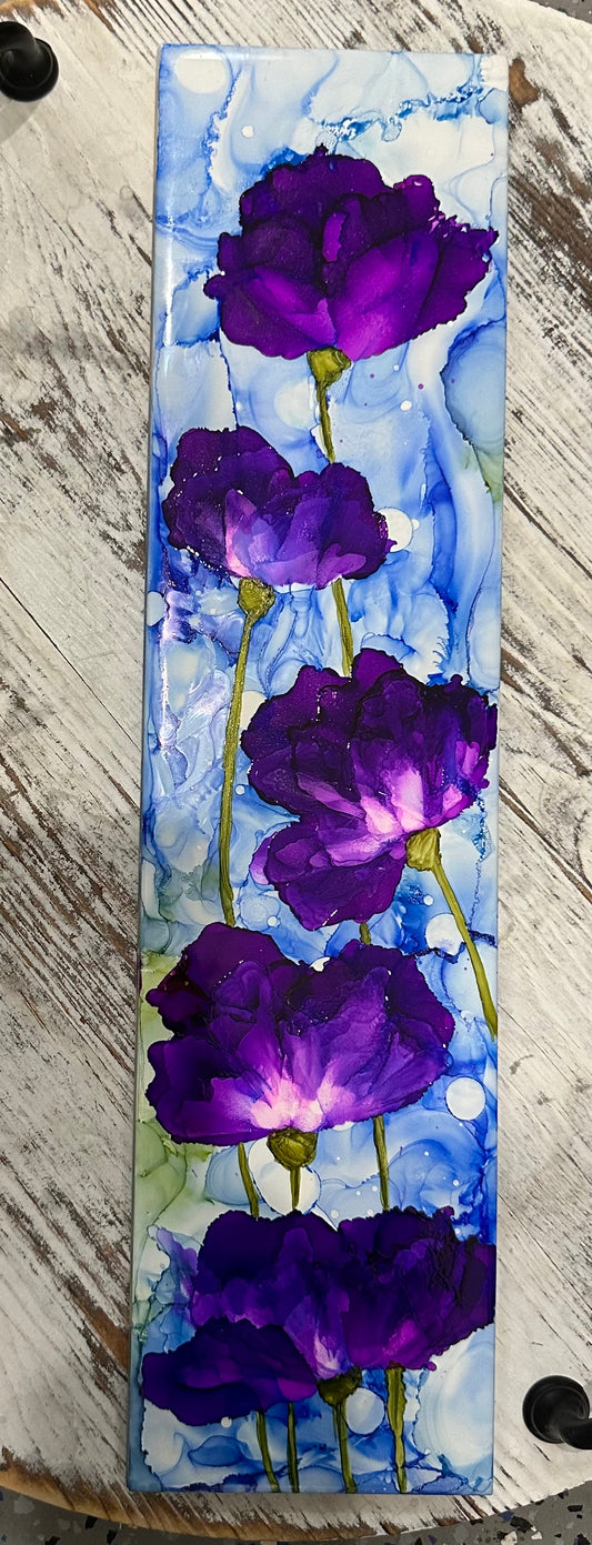 Royal Purple flowers 16x4 Tile