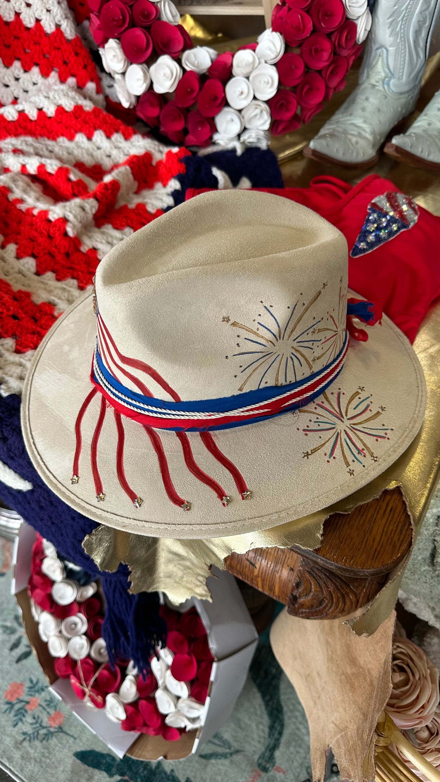 Patriotic Hat with Rhinestones