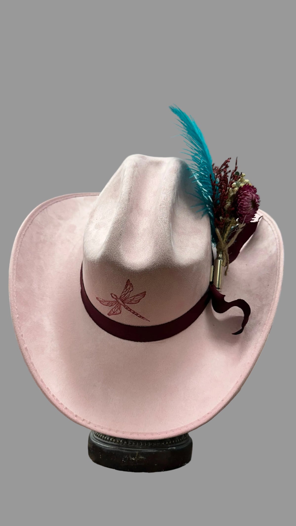 Blush Faux Suede Cowboy Hat