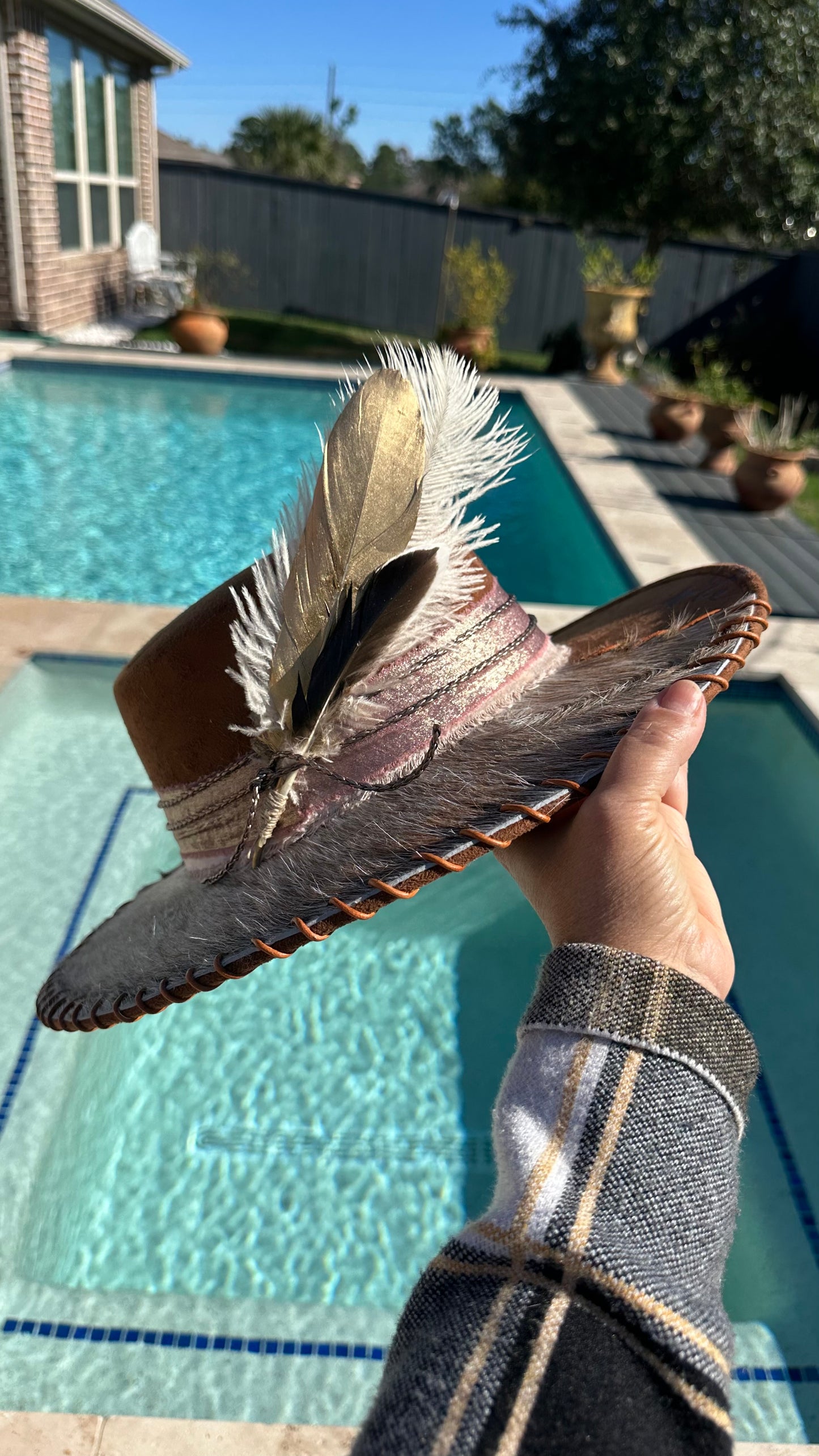 Goat Hide Threaded Hat