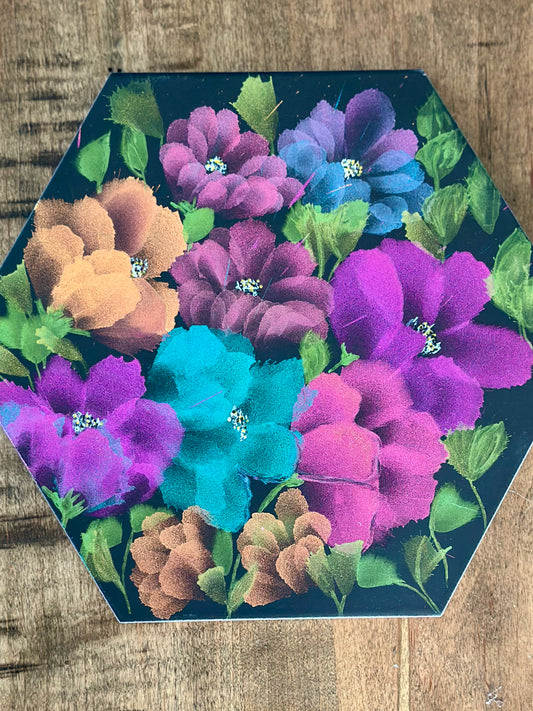 Color-shift Alcohol ink Florals on tile