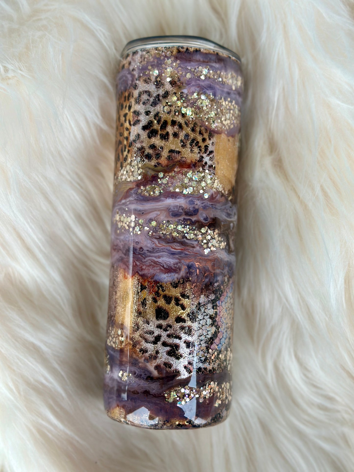 Leopard and Snakeskin  Foil Print RTS 20 oz Skinny Tumbler