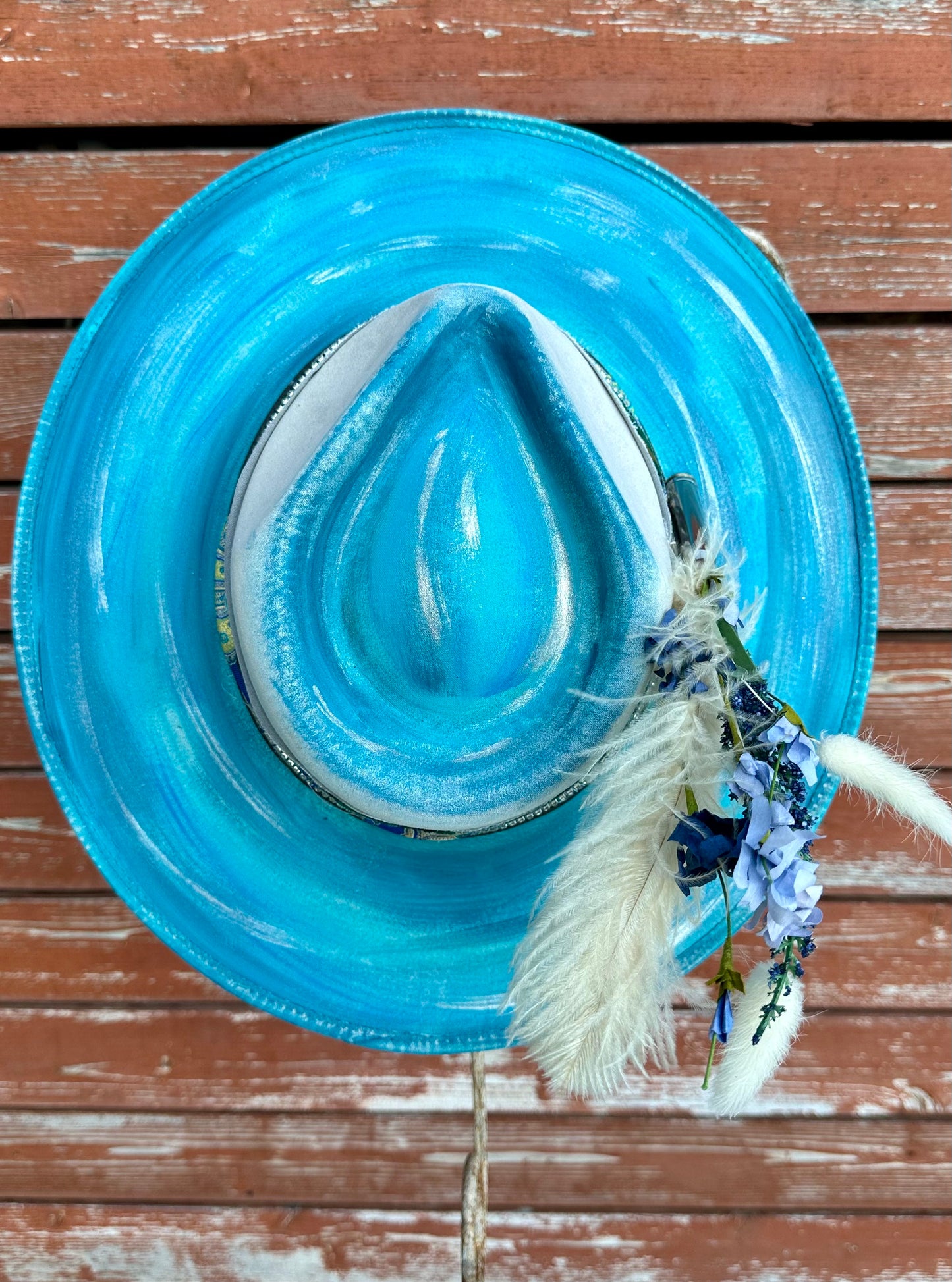 Hand painted Blue hat