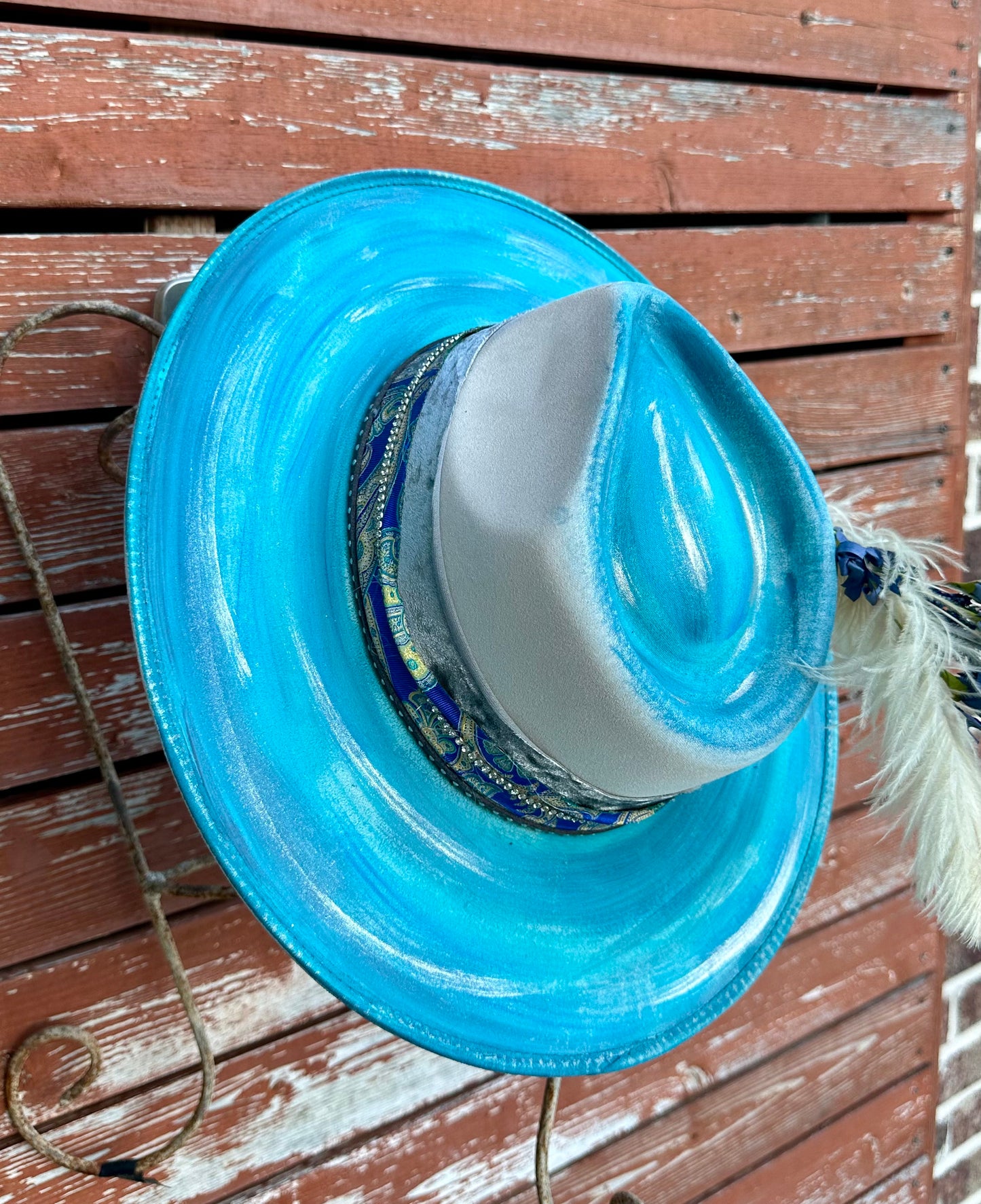 Hand painted Blue hat